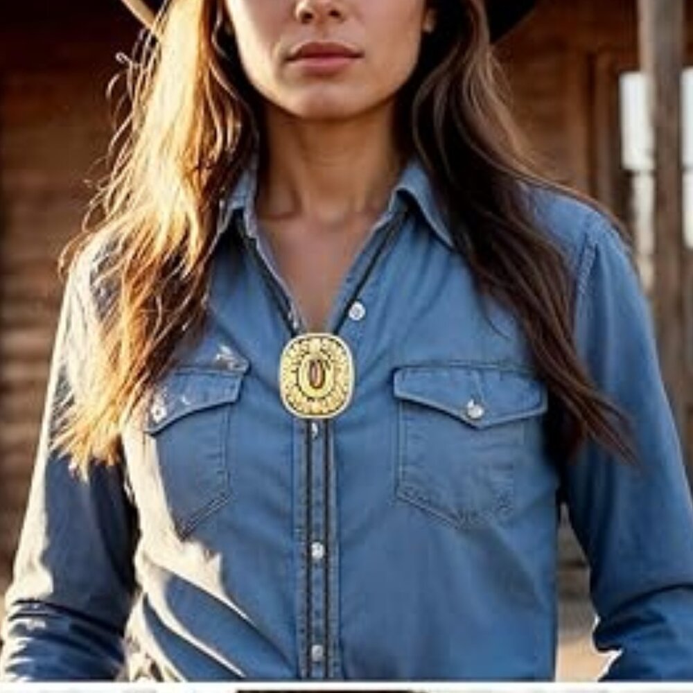 Leather Necktie Rope Cord Bolo Tie